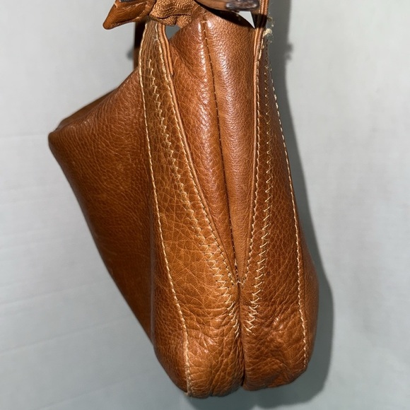Air One Brown Vintage Pebbled Leather Medium Shoulder Bag Everyday Bag Purse - Picture 6 of 14